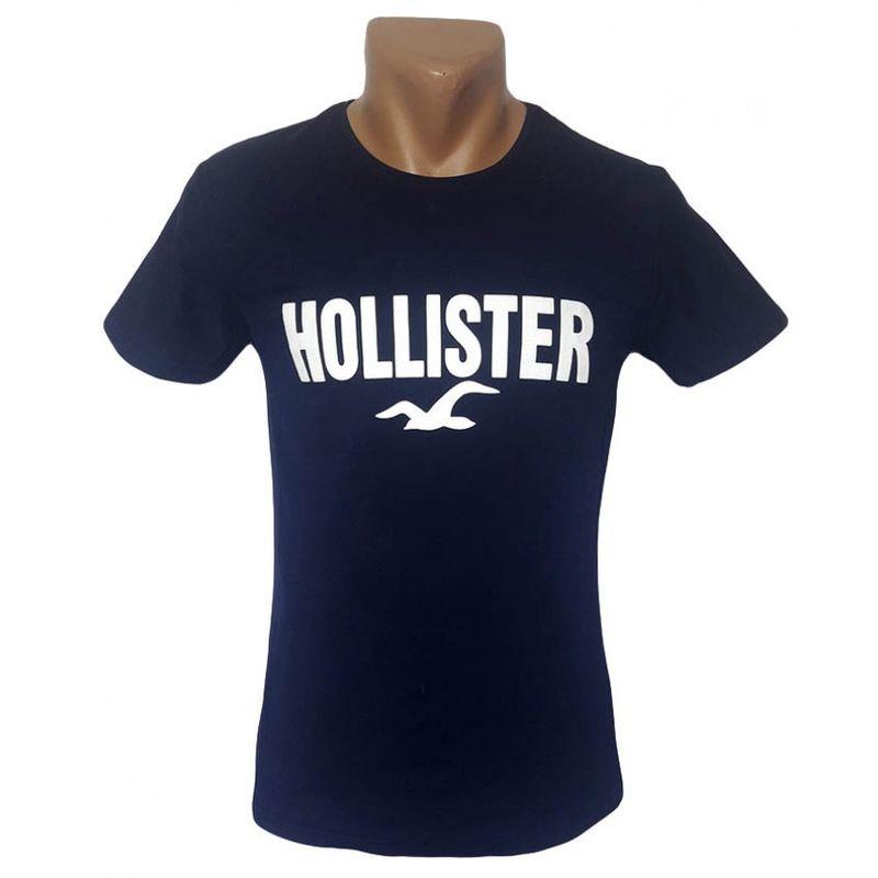 Чоловіча футболка від Leonidas темно-синя Hollister
