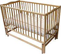Кроватка с рождения Twins Радуга на шарнирах подшипник с откидным бортиком без ящика 120х60 см, натуральный