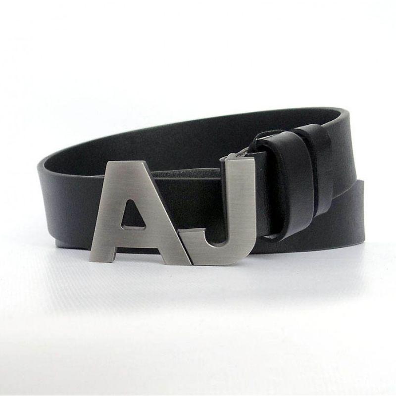Шкіряний чорний ремінь Armani Jeans