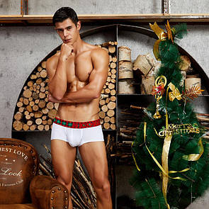 Білі боксери Seobean з яскравою резинкою