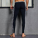 Чоловіча білизна кальсони Seobean чорного кольору з білими смужками, фото 2