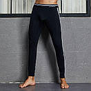 Чоловіча білизна кальсони Seobean чорного кольору з білими смужками, фото 4