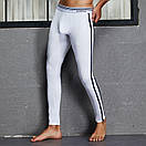 Кальсони лосини для чоловіків від Seobean білі з чорними смужками, фото 4
