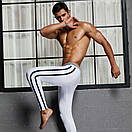 Кальсони лосини для чоловіків від Seobean білі з чорними смужками, фото 5