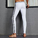 Кальсони лосини для чоловіків від Seobean білі з чорними смужками, фото 6