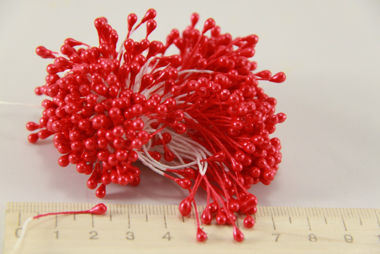 Квіткова тичинка 0,3 см червона (паковання 20 штук) 