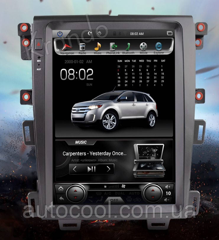 Магнітола в стилі тесла FORD EDGE 2009-2014 р.в. GPS, Android