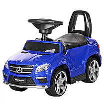 Дитяча машинка каталка-толокар на батарейках Bambi M 1578 Mercedes AMG з батьківською ручкою (синя), фото 6