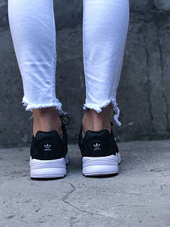 Adidas falcon black white blue sales