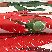 Бязь Gold бавовняна "Різнокольорові кактуси на білому" 220см, фото 3