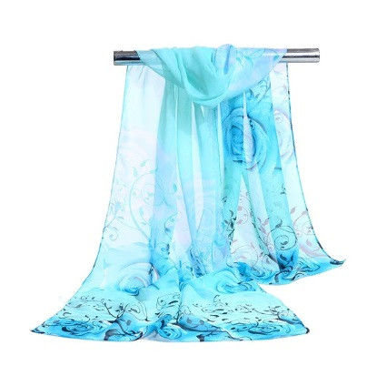 Шифоновий шарф блакитний розмір шарфа приблизно 145*48см, 100% віскоза