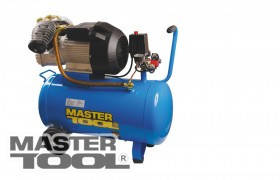 MasterTool Компресор 50 л, 3,0 кВт, 420 л/хв, 8 атм, 2 виходи, Арт.: КПП-50-2