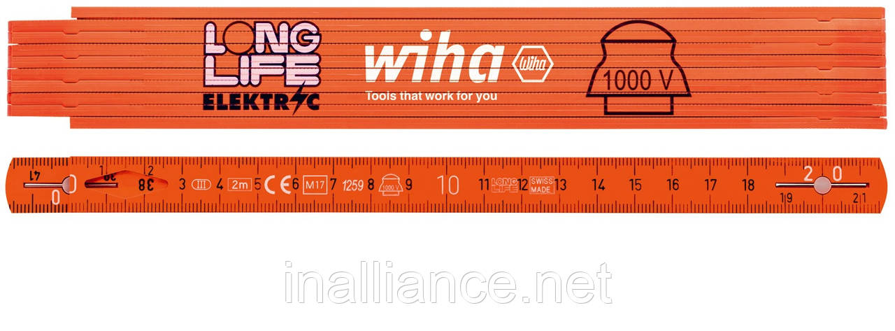Складаний метр електрика 2 метри Longlife Elektric Wiha 42068