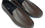 Коричневі літні шкіряні мокасини перфорація чоловіче взуття великих розмірів Rosso Avangard BS M4 PerfBrownie, фото 9