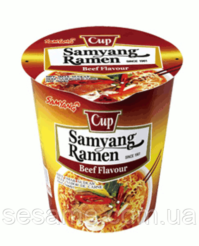 Локшина рамен швидкого приготування зі смаком яловичини Samyang Ramen ТМ «SAMYANG» 65Г