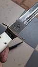 Ніж фінка з дамаської сталі НКВД 1 + точилка ручна робота З клеймом, фото 4