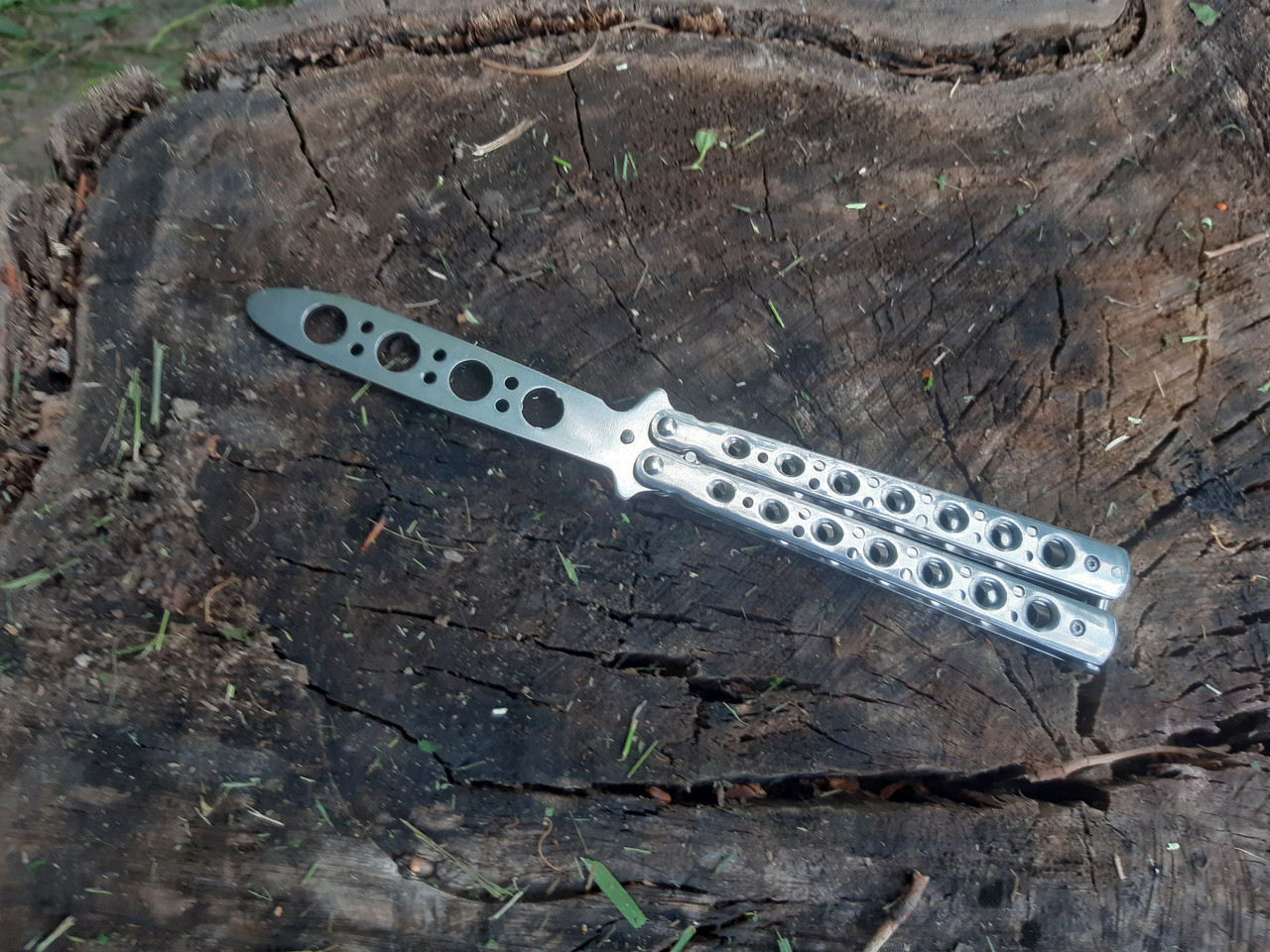 Ніж балисонг тренувальний "Торнадо 3" Silver