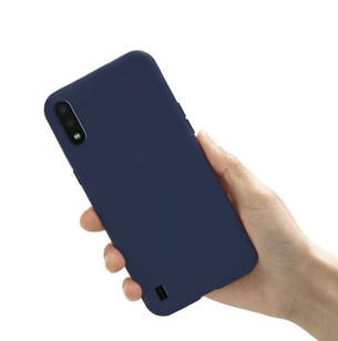 Чохол для Samsung Galaxy A01 A01 A01 силіконовий синій (сасунг а01)