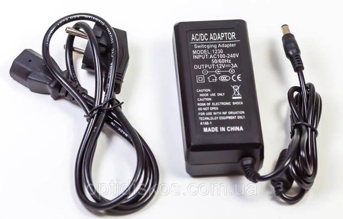 Купить Блок питания адаптер 12В 3А + кабель разъём 5.5*2.5mm, цена 240 ...