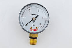 Манометр радіальний Koer kr.502R 10bar 1/4"