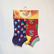 Жіночі короткі шкарпетки з яскравим малюнком 2 пари, фото 2