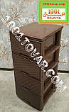 Комод пластиковий, з малюнком Сови коричневий, 6 ящиків, Алеана, фото 3
