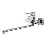 Змішувач для ванни квадратний прямокутний з довгим виливом Haiba Miller 006 (HB0969), фото 2