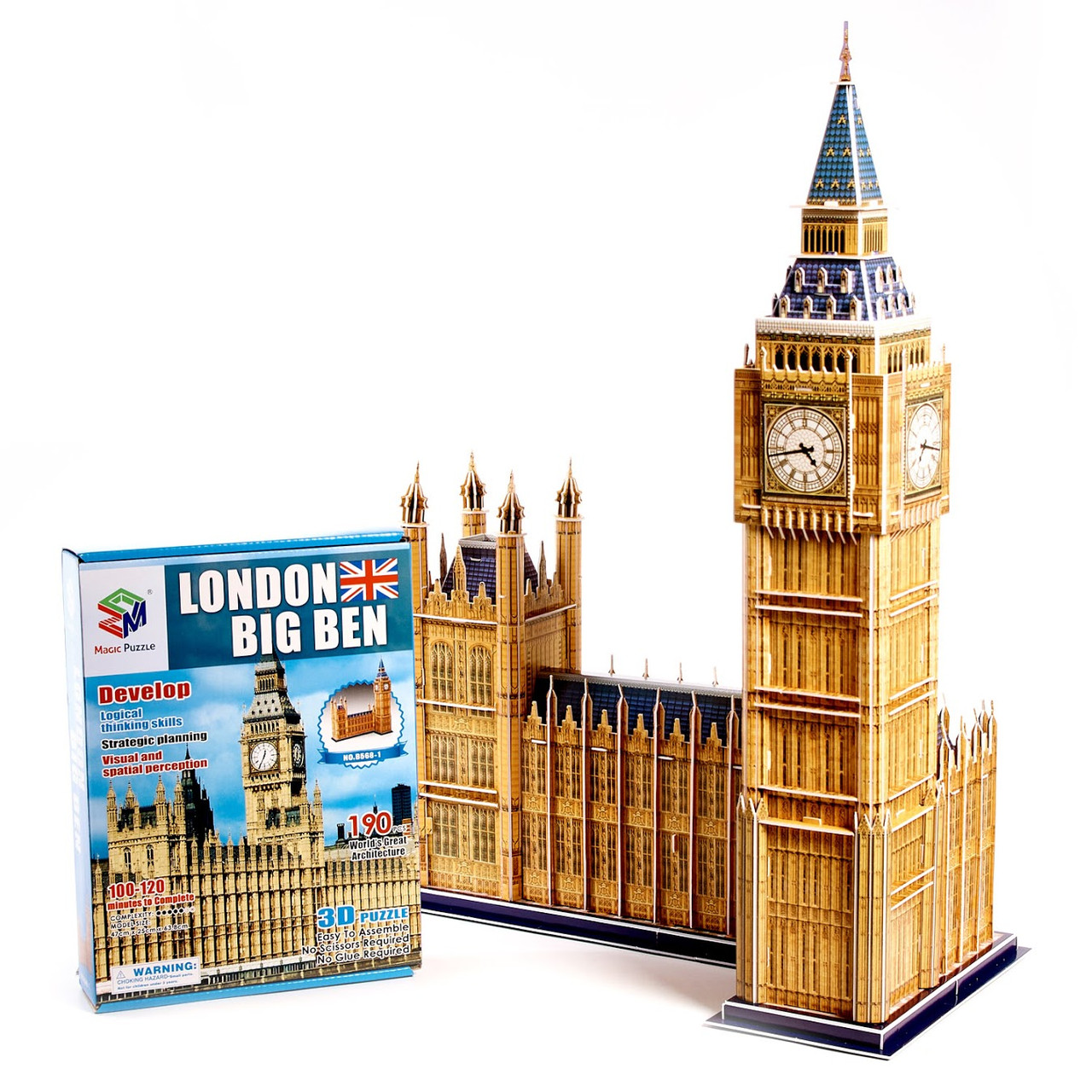 Пазли 3D Big Ben Тривимірний конструктор-головоломка 64х25х47 см, величезні 3д пазли для дітей та дорослих, фото 1