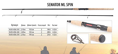 Спінінг Bratfishing SENATOR SPINING ML 2.7 м/тест 4-26 гр