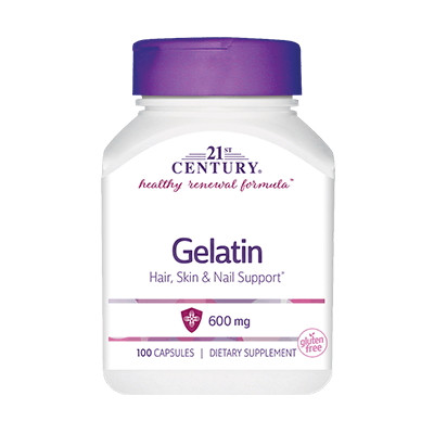 Препарат для суглобів і зв'язок 21st Century Gelatin 600 mg, 100 капсул