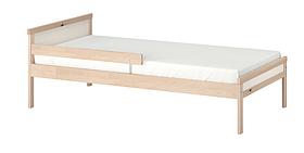 Дитяче ліжко з масиву дерева з бортиком (160 см) з рейковою основою