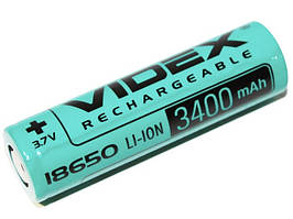 Акумулятор 18650 3400mAh Videx Li-Ion 3,7 V (без захисту)