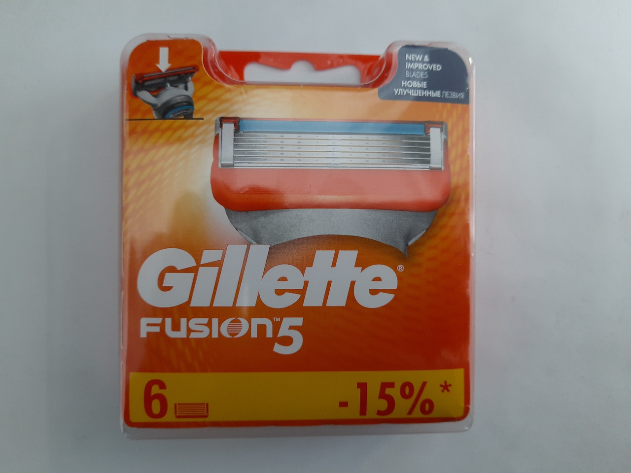Кассеты мужские для бритья Gillette Fusion 5 - 6 шт. Новый диз. ( Жиллетт Фюжин 5 оригинал ) - фото 5 - id-p1190324594