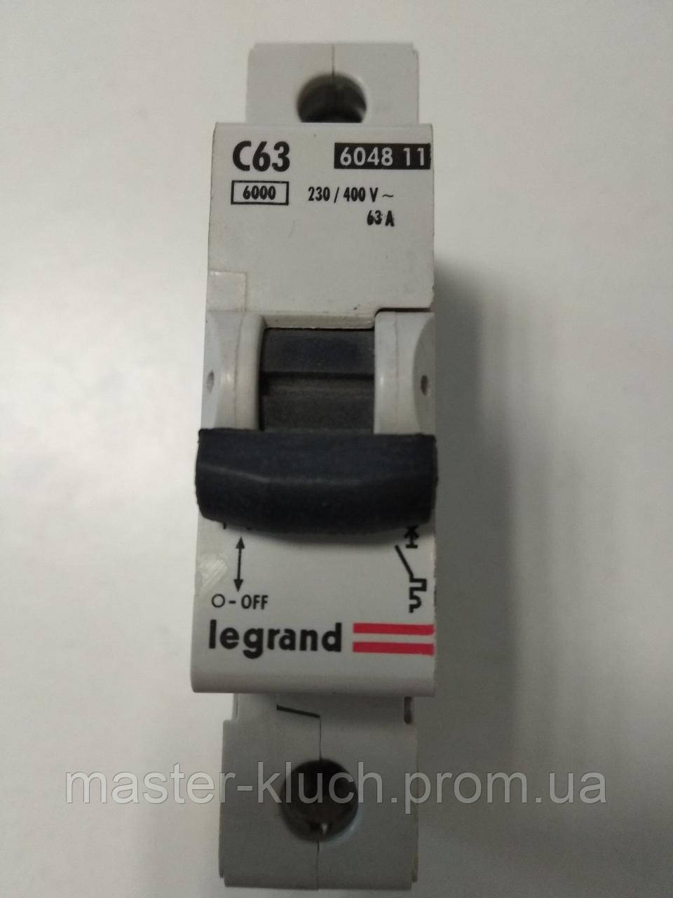 Автоматический выключатель C63А Legrand LR 1P - фото 1 - id-p16116156