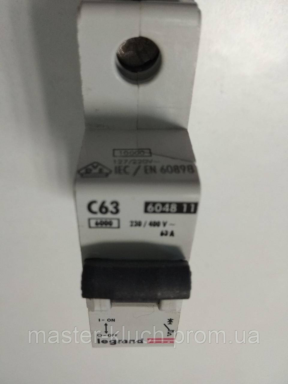 Автоматический выключатель C63А Legrand LR 1P - фото 4 - id-p16116156