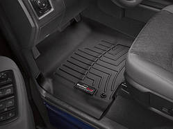 Килими гумові WeatherTech Dodge Ram1500 Quad Cab 2013-2018 передні чорні (підлогу килим , без важеля 4x4 )