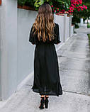 Плаття-туніка жіноча з вишивкою, бавовняне, чорне, фото 4