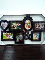 Фотоколаж мультирамка, на 7 фотографій Рамки для фото на стіну колаж мультирамка чорна