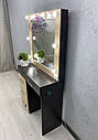 Стіл для макіяжу з ящиками і дзеркалом, стіл для візажиста, туалетний столик, колір - Венге + дуб Санома., фото 4
