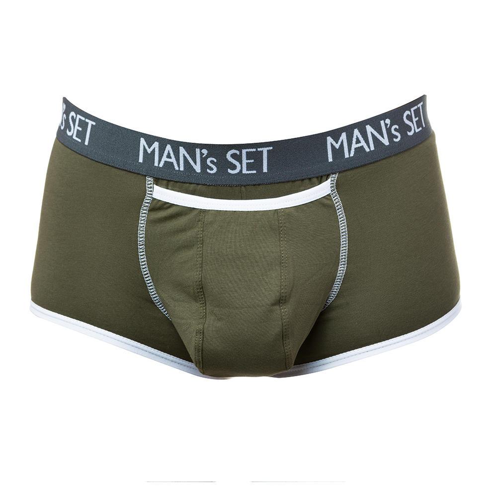 Чоловічі труси боксерки MAN's SET. Колір оливковий. Артикул: 04-0015