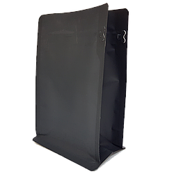 Пакет з плоским дном 120*200 дно (40+40) чорний, бічній zip-замок