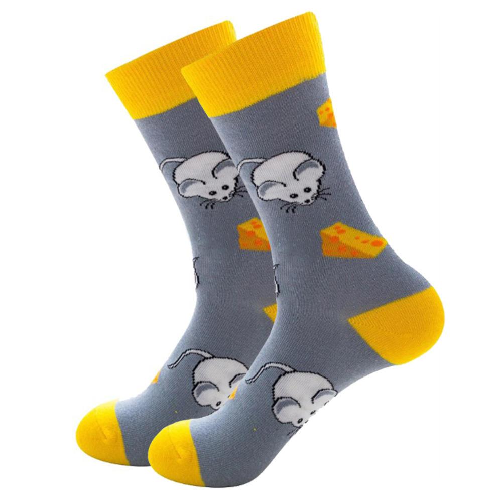 Шкарпетки "Мишка з сиром" від бренду Friendly Socks сірі