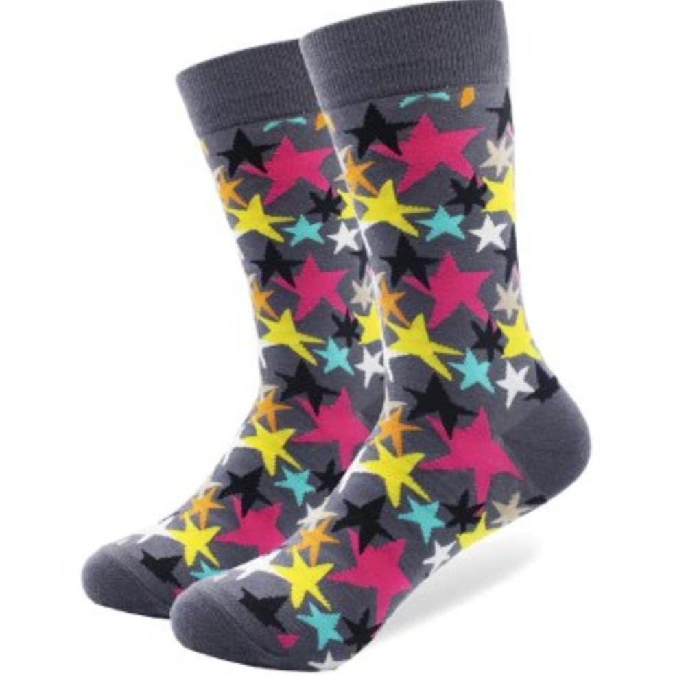 Високі шкарпетки Friendly Socks "Зіркопад" сірого кольору