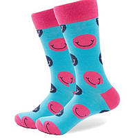 Носки Friendly Socks бирюзового цвета с принтом Smile