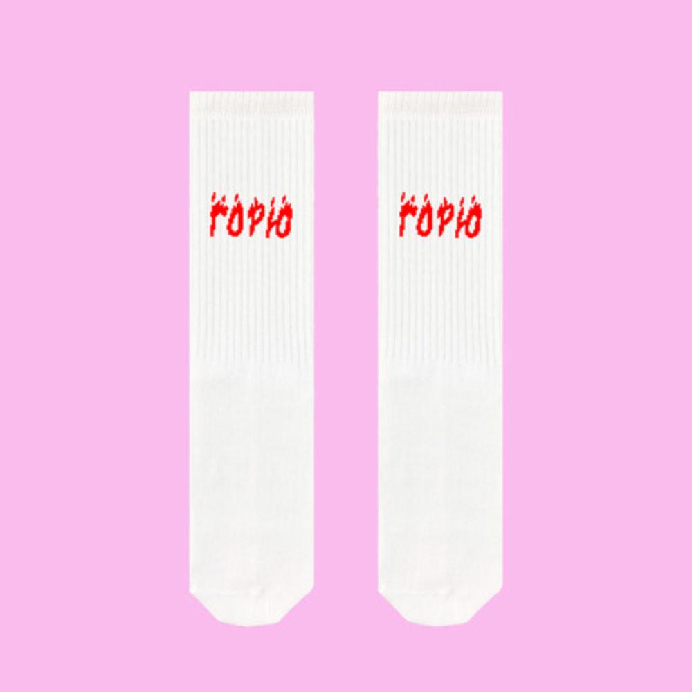 Білі шкарпетки SOX з написом "Горю"
