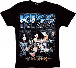 Футболка черная Kiss "Monster", Розмір 4XL (XXXL Euro)