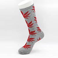 Серые носки HUF в красный лист