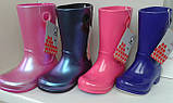 Чоботи гумові для дівчинки дощовики глянцеві / Crocs Girls Wellie Patent Rain Boot (12470), Фіолетові 26, фото 7