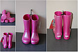 Чоботи гумові для дівчинки дощовики перламутрові / Crocs Girls Wellie Rain Boot (12902), Рожеві 27, фото 3