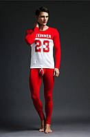 Зимнее термобелье мужское Seeinner домашняя хлопковая одежда красного цвета удобный спортивный теплый набор L